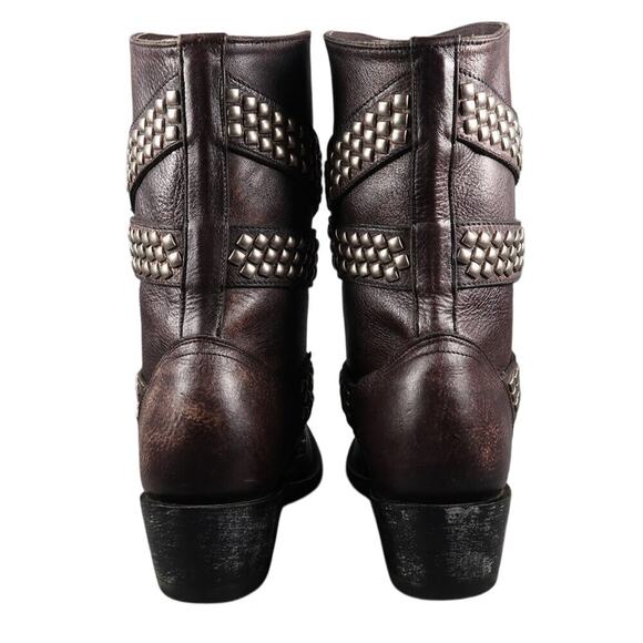 Old Gringo Boots Womens 6 Moto Western Queentia Short Leather Stud Biker Pull On - Picture 6 of 16